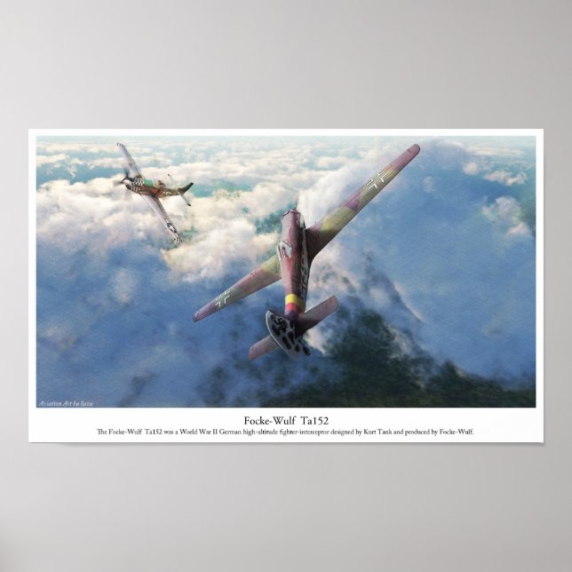Aviation Art Poster "Focke-Wulf Ta 152" (Framsidan)