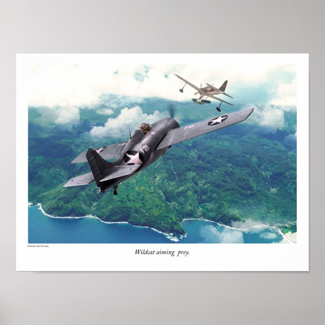 Aviation Art Poster "Grumman F4F Wildcat" (Framsidan)