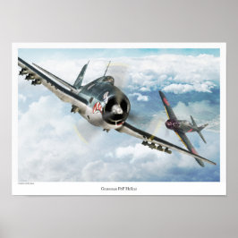 Aviation Art Poster "Grumman F6F Hellcat"