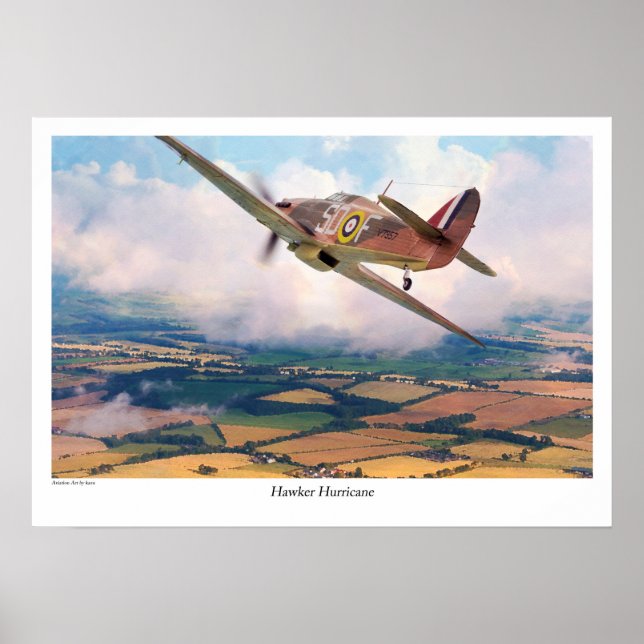 Aviation Art Poster "Hawker Hurricane" (Framsidan)