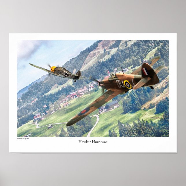 Aviation Art Poster "Hawker Hurricane" (Framsidan)
