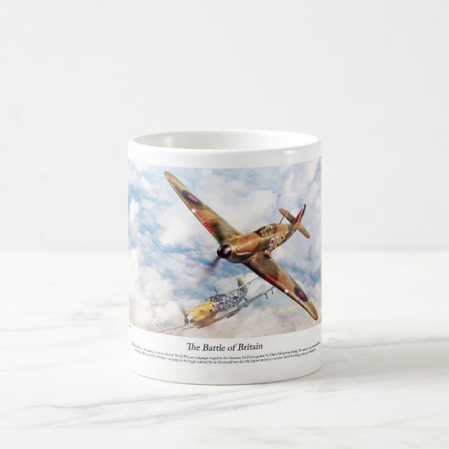 Aviation Art Poster "Hawker Hurricane" Kaffemugg (Center)