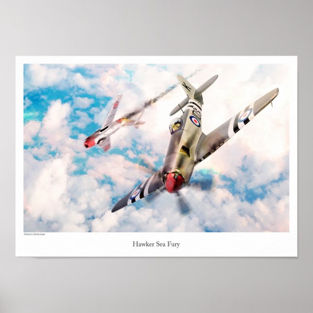 Aviation Art Poster "Hawker Sea Fury" (Framsidan)
