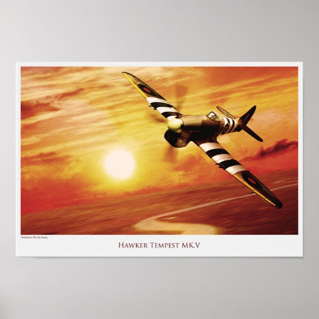 Aviation Art Poster "Hawker Tempest MK.V." (Framsidan)
