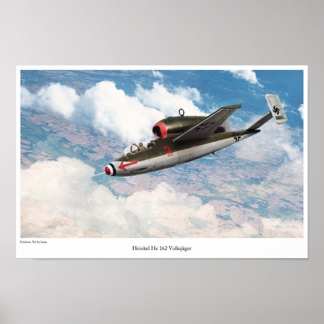 Aviation Art Poster "Heinkel He 162" (Framsidan)