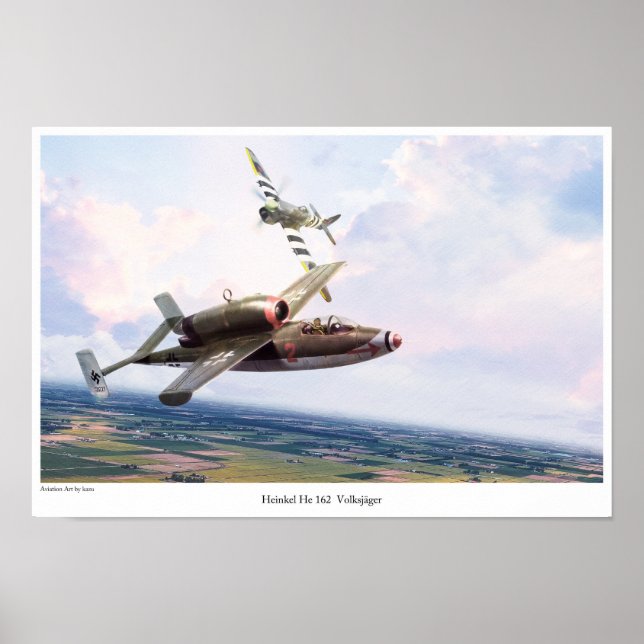Aviation Art Poster "Heinkel He 162" (Framsidan)