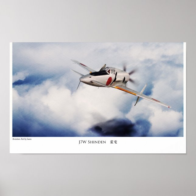 Aviation Art Poster "J7W Shinden" (Framsidan)