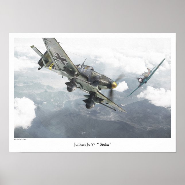 Aviation Art Poster "Junkers Ju 87 Stuka" (Framsidan)