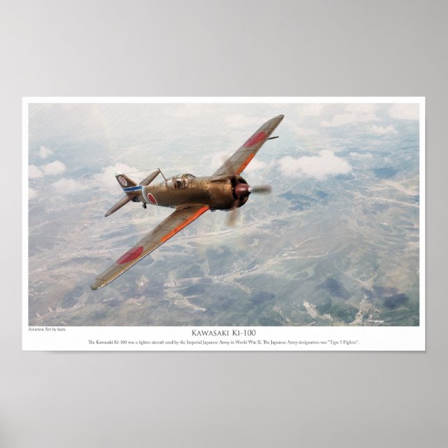 Aviation Art Poster " Kawasaki Ki-100" (Framsidan)