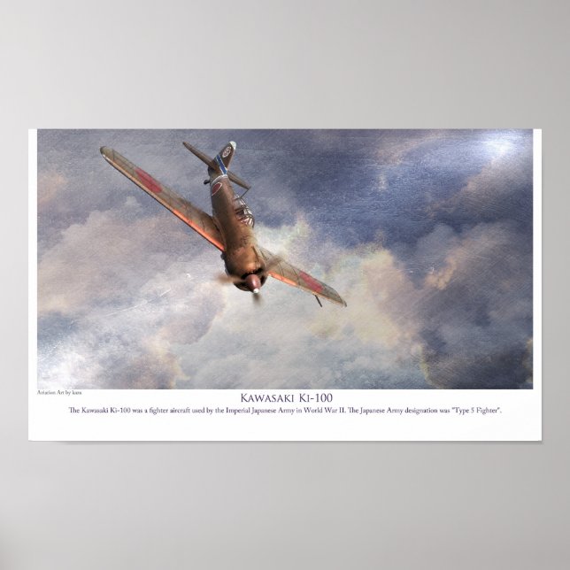 Aviation Art Poster "Kawasaki Ki-100" (Framsidan)