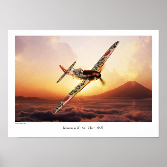 Aviation Art Poster "Kawasaki Ki-61" (Framsidan)
