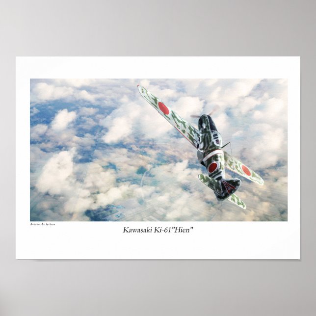 Aviation Art Poster "Kawasaki Ki-61 Hien" (Framsidan)