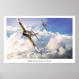 Aviation Art Poster "‪ Ki-43 Hayabusa"Oscar"