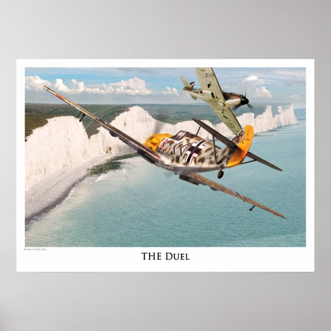 Aviation Art Poster "Messerschmitt Bf 109" (Framsidan)