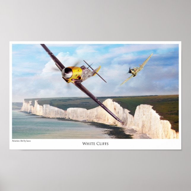 Aviation Art Poster "Messerschmitt Bf 109" (Framsidan)