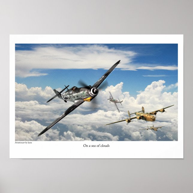 Aviation Art Poster "Messerschmitt Bf 109" (Framsidan)