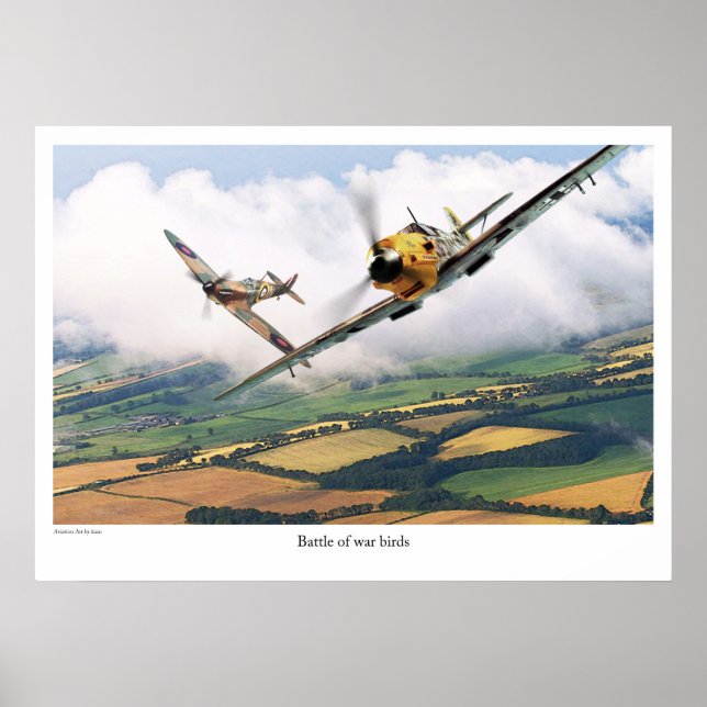 Aviation Art Poster "Messerschmitt Bf 109E" (Framsidan)