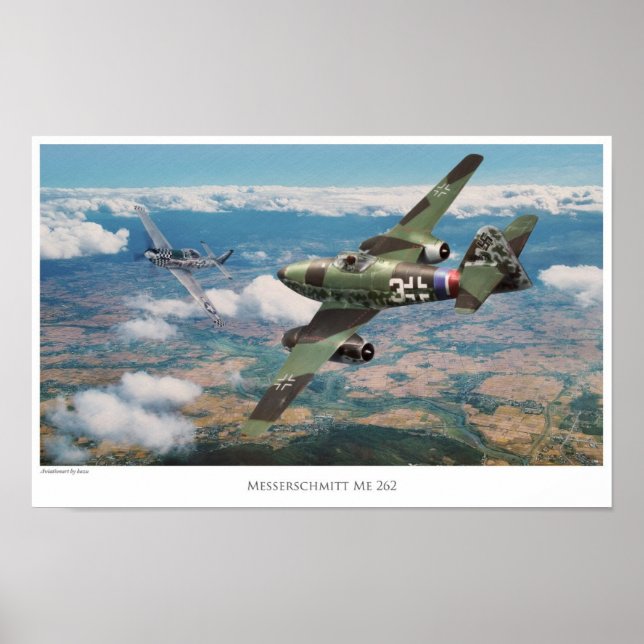 Aviation Art Poster "Messerschmitt Me 262" (Framsidan)