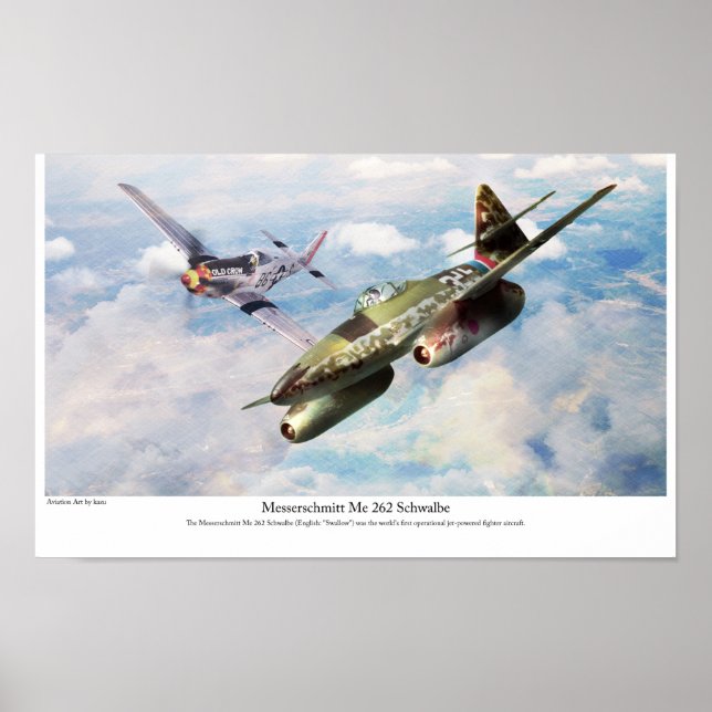 Aviation Art Poster "Messerschmitt Me 262" (Framsidan)