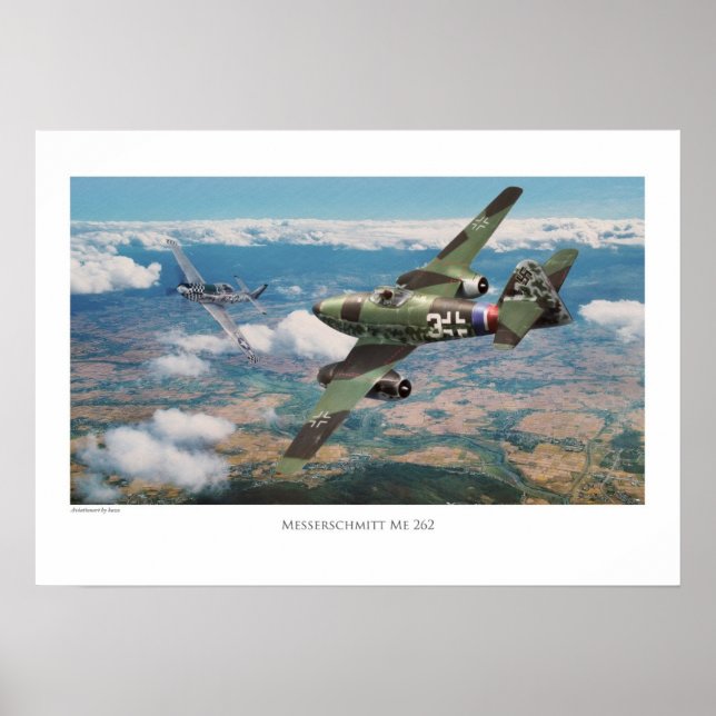 Aviation Art Poster "Messerschmitt Me 262" (Framsidan)