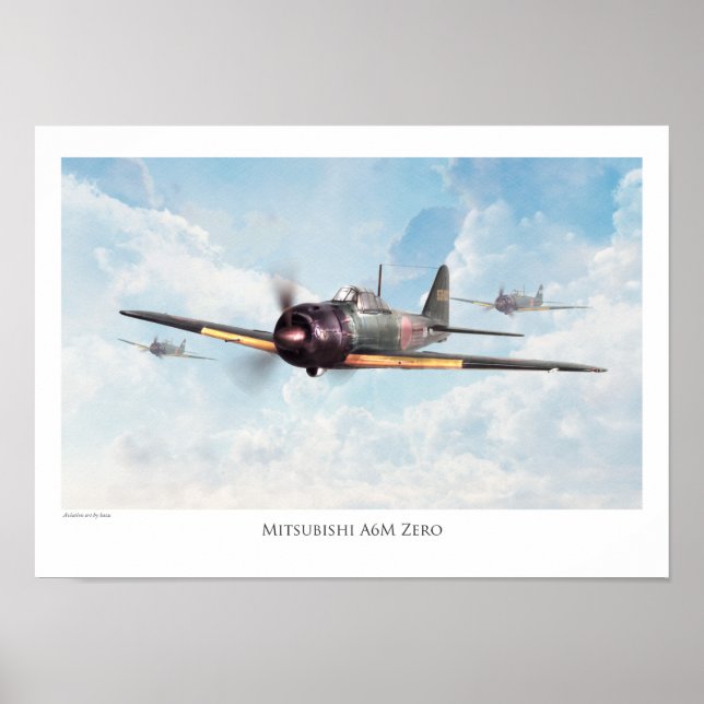 Aviation Art Poster "Mitsubishi A6M Zero" (Framsidan)