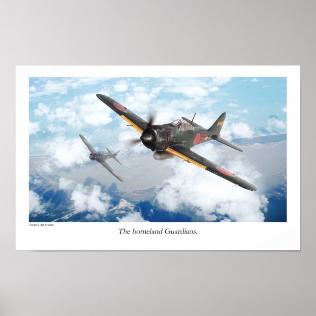 Aviation Art Poster "Mitsubishi A6M Zero" (Framsidan)