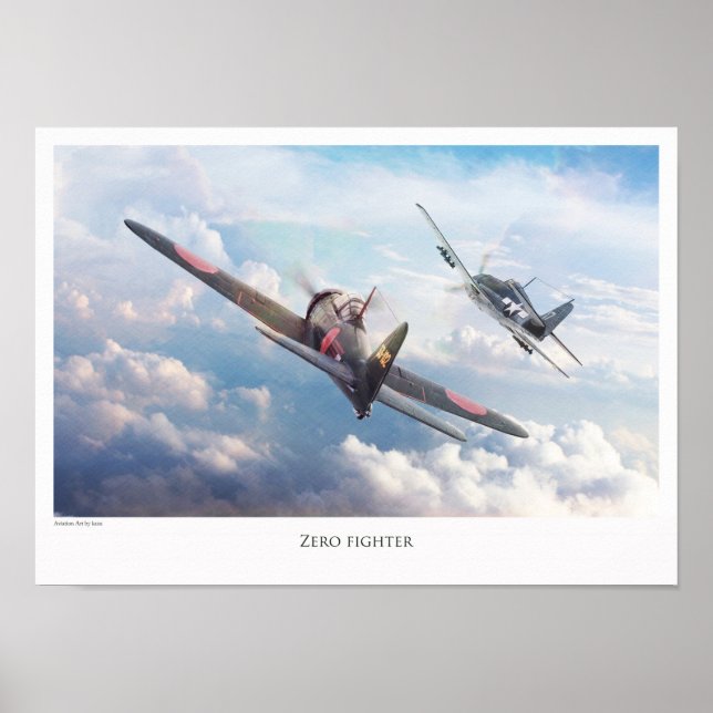 Aviation Art Poster "Mitsubishi A6M Zero" (Framsidan)