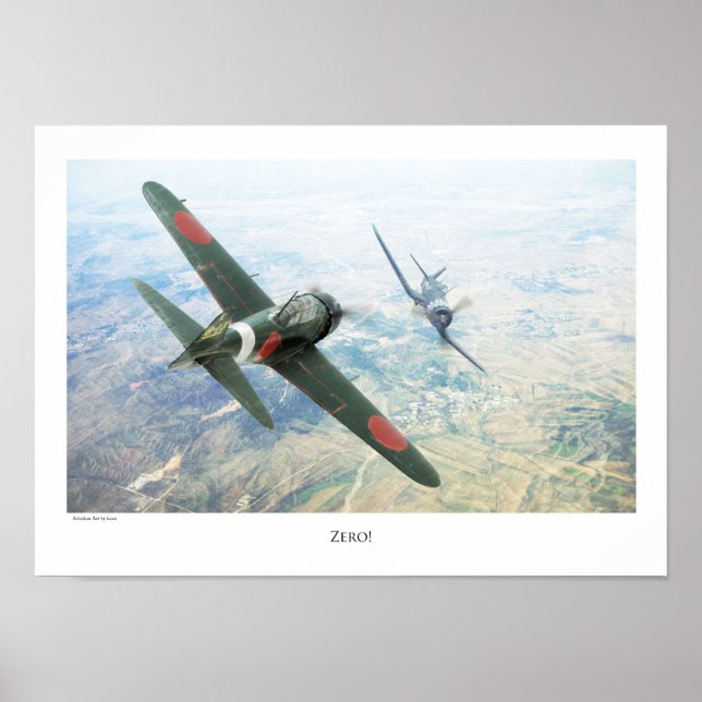 Aviation Art Poster "Mitsubishi A6M Zero" (Framsidan)