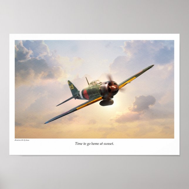 Aviation Art Poster "Mitsubishi A6M Zero" (Framsidan)