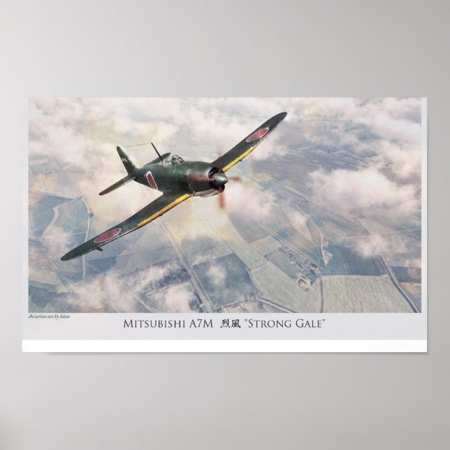 Aviation Art Poster "Mitsubishi A7M" (Framsidan)