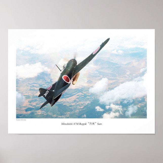Aviation Art Poster "Mitsubishi A7M Reppū" (Framsidan)