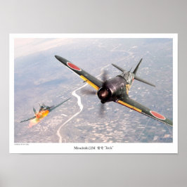 Aviation Art Poster "Mitsubishi J2M 雷 "Jack" 電 ""