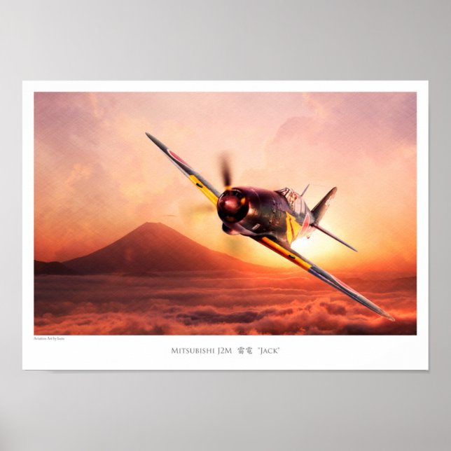 Aviation Art Poster "Mitsubishi J2M 雷 "Jack" 電 "" (Framsidan)