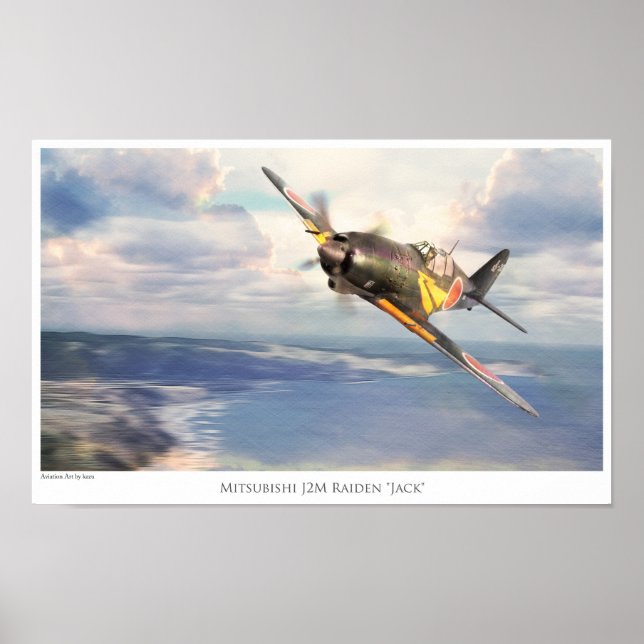 Aviation Art Poster "Mitsubishi J2M Raiden"Jack" (Framsidan)