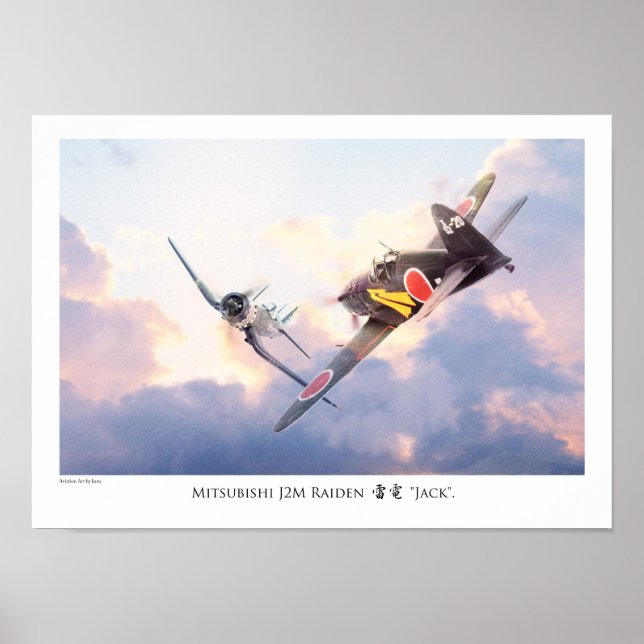 Aviation Art Poster "Mitsubishi J2M Raiden "Jack" (Framsidan)