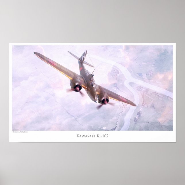 Aviation Art Poster "Nakajima Ki-102" (Framsidan)