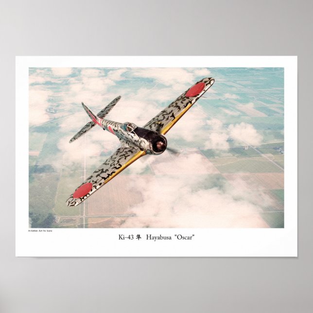 Aviation Art Poster "Nakajima Ki-43 隼 Oscar" (Framsidan)