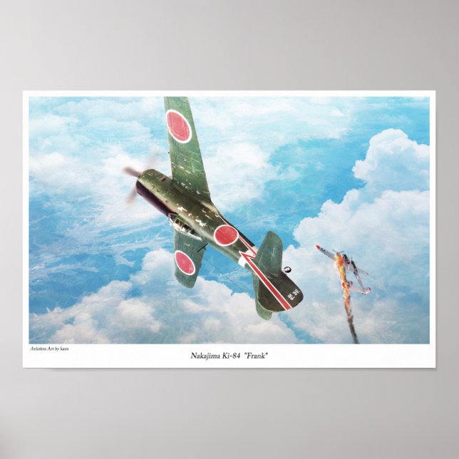 Aviation Art Poster ‪ Nakajima Ki-84"Frank" (Framsidan)