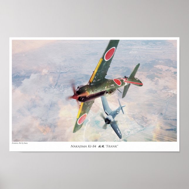 Aviation Art Poster ‪ Nakajima Ki-84"Frank" (Framsidan)