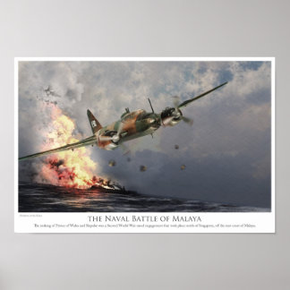 Aviation Art Poster "Naval Battle off Malaya"