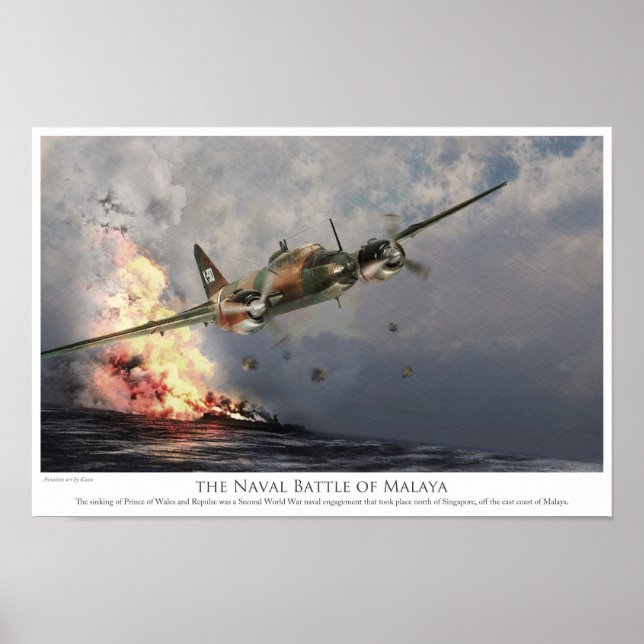 Aviation Art Poster "Naval Battle off Malaya" (Framsidan)