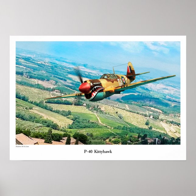 Aviation Art Poster "P-40  Kittyhawk" (Framsidan)