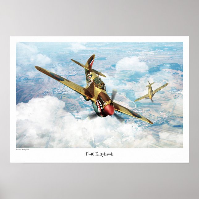 Aviation Art Poster "P-40  Kittyhawk" (Framsidan)