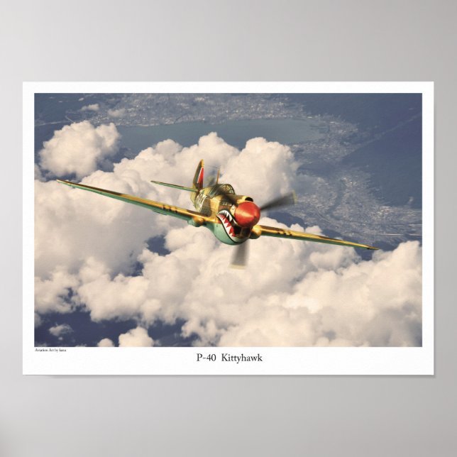 Aviation Art Poster P-40 Kittyhawk (Framsidan)