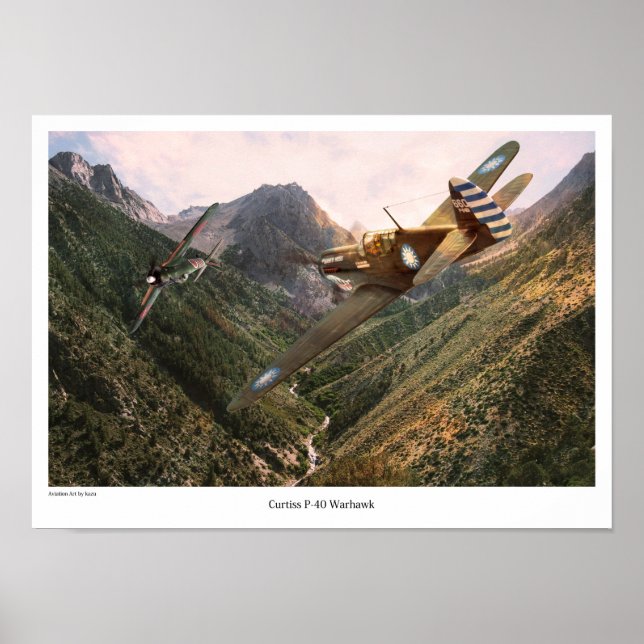 Aviation Art Poster "P-40 Warhawk" (Framsidan)