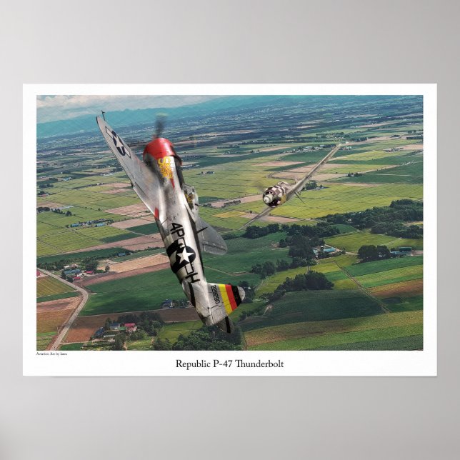 Aviation Art Poster "P-47 Thunderbolt" (Framsidan)