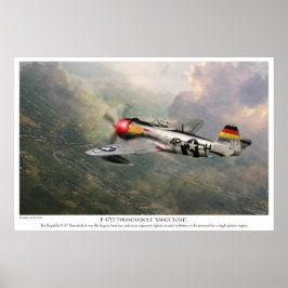 Aviation Art Poster "P-47D Thunderbolt "Saucy Sus"