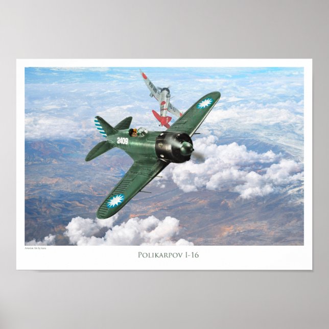 Aviation Art Poster "Polikarpov I-16" (Framsidan)