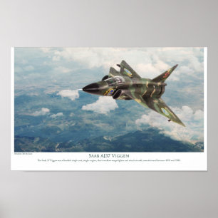 Aviation Art Poster "Saab AJ37 Viggen"