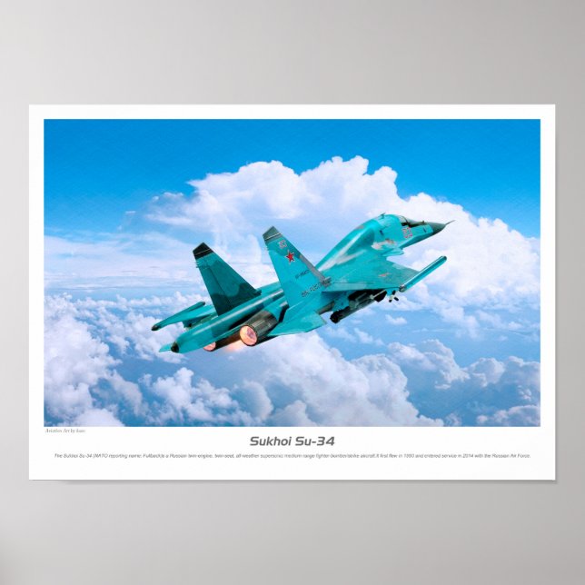 Aviation Art Poster Su-34 Fullback (Framsidan)